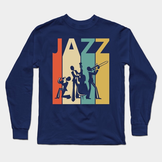 Vintage Jazz Music Lover Gift Long Sleeve T-Shirt by GWENT